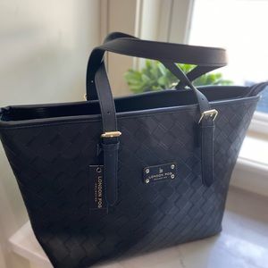 London Fog Collection Black Tote Purse, New w/tags.